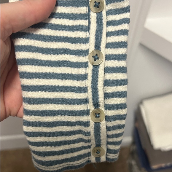 Madewell Navy and White Striped Long Sleeve Tee - Picture 3 of 3